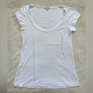 James Perse scoop neck white tee shirt size 2